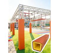 Protection de poteau de sous-sol carrée de 2,1 m, housse universelle en mousse pour volley-ball, salle de sport et sacs de frappe, housse de poteau d'entraînement de boxe (orange, 10 x 10 cm)
