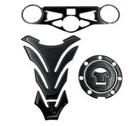 Protection De RéServoir Autocollants pour Réservoir De Carburant Latéral pour pour CBR 1000RR 2008-2013, Protections De Bouchon De Réservoir À Triple Bride Autocollants(Noir 1)