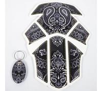 Protection de réservoir pour moto Bandana noir adhésive 6 parties avec porte clé neuf