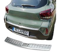 Protection de seuil de chargement en acier inoxydable chromé compatible avec Dacia Spring - Année de construction à partir de 2022 - Qualité supérieure RECAMBO