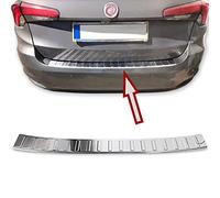 Protection de seuil de Chargement en Acier Inoxydable chromé Compatible avec Fiat Tipo Break | Type 356 | 2015 | avec Rebord | Qualité supérieure RECAMBO