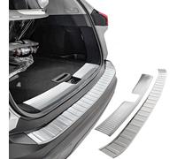 RECAMBO Protection de seuil de chargement en acier inoxydable - Convient pour Nissan X-Trail | T33 | BJ à partir de 2021> Lot de 2 pièces, aspect brossé, pour pare-chocs intérieur et extérieur, avec