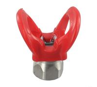 Protection de siège de buse de pulvérisateur sans air à pointe plate compatible avec connecteur de buse G7/8 14 fils, construction en métal et plastique, anti-pour une utilisation à long terme (rouge)