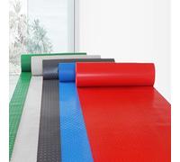 Protection De Sol Antidérapante Et Imperméable, Tapis en PVC À Motif Diamant, for sous Voiture, Garage, Cuisine, Magasin, Remorque, Porche(Red,1.5x5m/4.9x16.4ft)