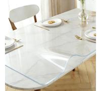 Protection de table en plastique transparent - Imperméable, résistant à l'huile et aux taches pour salle à manger et établi - Réutilisable et facile à nettoyer - Plusieurs tailles (90 cm x 130 cm)