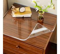 Protection de table en vinyle transparent de 1 mm pour table de nuit, table de chevet, bureau, facile à nettoyer, protection contre la poussière, pour armoire, 106,7 cm/111,8 cm/116,8 cm/121,9 cm