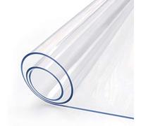 Protection de table rectangulaire en PVC transparent de 66 x 66 cm pour table de salle à manger, bureau, ordinateur, café, verre, bar, comptoir, meubles en bois