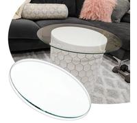 Protection de table ronde en verre trempé de 127 cm - Protection de table de café et de bistrot pour salle à manger en extérieur Design élégant