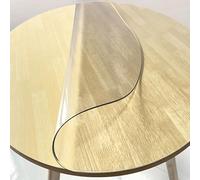Protection de table ronde transparente, 1,5 mm/2 mm d'épaisseur, PVC, taille personnalisée (1,5 mm, 120 cm) - Housse de surface durable, résistante aux rayures et aux taches, idéal pour et le bureau