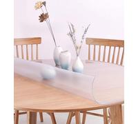 Protection de table ronde transparente en PVC antidérapant, imperméable, résistant à la chaleur - 105 cm d'épaisseur 1 mm d'épaisseur pour table de salle à manger, cuisine et usage domestique