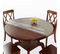 Protection de table ronde transparente en vinyle transparent de 1,5 mm d'épaisseur pour table basse, nappe de dessus de table en PVC résistant aux déversements d'huile, 65 cm de diamètre, protection