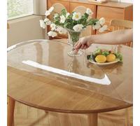 Protection de table ronde transparente - Imperméable - 1 mm d'épaisseur - En plastique transparent - Antidérapant - Pour tables de salle à manger (90 cm)