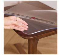 Protection de table transparente avec bord incliné, lavable, imperméable, résistante aux taches, en TPU, plusieurs tailles, 98 x 98 cm, protection de table pour la maison et le bureau