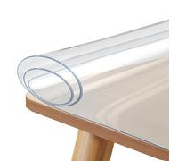 Protection de table transparente - Tapis givré de 0,7 mm d'épaisseur | Protection de table en PVC | 1 nappe transparente résistante aux rayures | Pour cuisine, maison, lieu de travail, dressing, salle