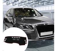 Protection De Tableau De Bord Pour Audi Q5 2018-2021 / Couverture De Console Centrale / Antidérapant / Polyester / 1 Pièce Noir Rouge