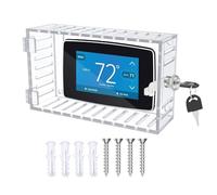 Protection de thermostat - Boîtier de thermostat sécurisé, bouclier mural en acrylique | Grande serrure à combinaison universelle transparente avec clé, sécurité pour thermostats, restaurants, écoles