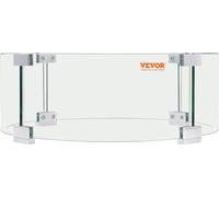 Protection de tirage de foyer VEVOR, 26 x 26 x 6 pouces protection de feu en verre, protection de verre ronde, table de feu de 1/4 de pouce d'épaisseur, protection de feu claire en verre trempé, pieds