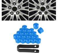 Protection de voiture Capuchons d'écrou de roue 20 pièces 19mm - protection contre la rouille et décoration pour les boulons de roue - protection extérieure (bleu)