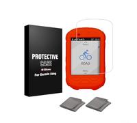 Protection d'écran en verre trempé et coque de protection en silicone pour Garmin Edge 520 Plus 830 1030 et ELEMNT Bolt Roam (830 Rouge)