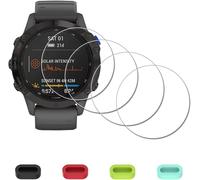 Protection D'écran En Verre Trempé Pour Garmin Fenix 6 / 6 Pro 47 Mm - Pack 4 + 4 Bouchons Silicone Anti-Poussière - 9h Anti-Rayures 0,3 Mm Hd Sans Bulles