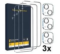 Protection d'écran en verre trempé pour iPhone 13/13 Pro - Pack de 3 + 3 vitres caméras - MASSILIA TECH