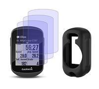 Protection d'écran et coque en silicone pour GPS Garmin Edge 130/130 Plus (3 + 1 paquet), film en verre trempé anti-rayures, haute définition, couverture complète