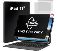 Protection d'écran magnétique à 360° pour iPad Pro 11" Air 5e/4e (2018-2022) 10,9 pouces, filtre de confidentialité amovible sans bulles, écran de sensibilité compatible avec stylet Apple et étui