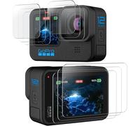 Protection D'écran pour GoPro Hero 12/11/10/9 Black avec Protecteur d'Objectif de Caméra,Film en Verre Trempé,Installation Facile,HD Transparent,3 Pièces Chacun