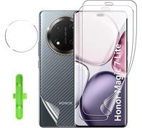 Protection D'écran Pour Honor Magic 7 Lite ¿ Pack 2 Films Tpu Souples + 1 Verre Trempé Pour Lentille + Kit D'installation Facile, Ultra-Fin Anti-Traces Compatible Empreintes