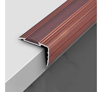 Protection des bords en aluminium imperméable pour escaliers intérieurs - Marches d'escalier antidérapantes pour maisons, lofts, hôtels et appartements (rouge, 125 cm)