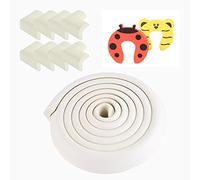 Protection des Bords et Coins de Meubles Bébé Earth,Kit de Sécurité avec 8 Angles et Rebord de 5m en Mousse pour Table et Plus et 2 Ouvre Portes pour bien Protéger les Enfants,Blanc