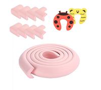 Protection des Bords et Coins de Meubles Bébé Earth,Kit de Sécurité avec 8 Angles et Rebord de 5m en Mousse pour Table et Plus et 2 Ouvre Portes pour bien Protéger les Enfants,Rose