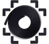 Protection des Bords et Coins de Meubles Bébé Earth - Kit de Sécurité avec 8 Angles et Rebord de 6m en Mousse pour Table et Plus - pour bien Protéger les Enfants - Bloque-Porte Offert - Noir