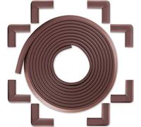 Protection des Bords et Coins de Meubles Bébé Earth - Kit de Sécurité avec 8 Angles et Rebord de 6m en Mousse pour Table et Plus - pour bien Protéger les Enfants - Bloque-Porte Offert - Marron