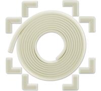 Protection des Bords et Coins de Meubles Bébé Earth | Kit de Sécurité avec 8 Angles et Rebord de 6m en Mousse pour Table et Plus | pour Bien Protéger Les Enfants | Bloque-Porte Offert | Blanc Ivoire