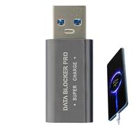 Protection des données USB - Bouclier de port, alimentation uniquement - Métal compact - Adaptateur USB C - Empêche le jus de se débarrasser des chargeurs publics pour le train d'hôtel de la sécurité