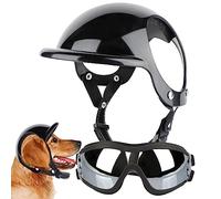 Protection des Yeux pour Chien - sécurité Respirant réglable avec Protection des Yeux,Lunettes Sole colorées pour la Conduite, la Moto, la Marche, la tête pour Les Petits Anloximt