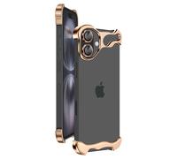 Protection Design pour iPhone 16 Bumper Renforcé avec Verre trempé Caméra Dorée