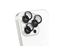 Protection d'Objectif Caméra - iPhone 16 Pro/16 Pro Max - Noir/Transparent - Verre Trempé 9H - avec Applicateur
