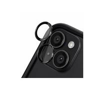 RhinoShield Protection pour objectifs Photo Compatible avec [iPhone 15/15 Plus] Verre trempé 9H résistant aux Rayures avec Une Fine Bordure en Aluminium anodisé - Noir