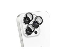 Protection d'Objectif Caméra - iPhone 16 Pro/16 Pro Max - Noir/Transparent - Verre Trempé 9H - avec Applicateur