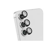 Protection d'Objectif Caméra pour Samsung Galaxy S24 FE - Verre Trempé 9H - Avec Applicateur - Noir/Transparent