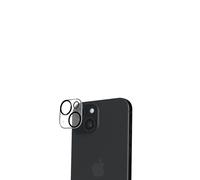Protection d'objectifs appareil photo : socle en acrylique - lentille caméra en verre trempé - fixation adhesive - compatible pour iPhone 15 / 15 +