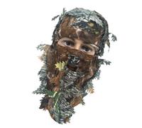 Protection du visage à feuilles 3D - Couvre-chef dissimulant Airsoft - Chapeau camouflage à couverture complète - Pour le camping, la randonnée, l'observation des oiseaux, des représentations sur