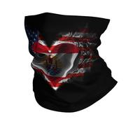 Protection du Visage Amérique Et Polynésie Française Drapeau du Cœur des Polynésiens Séchage Rapide Écharpe Tube Anti-UV Gaiter pour Course À Pied Moto Yoga