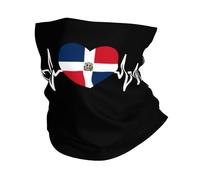 Protection du Visage Battements De Cœur J'aime Le Drapeau en Forme De Cœur De La République Dominicaine Respirant Écharpe Demi-Visage Anti-Solaire Headwrap pour Cyclisme Extérieur Femme