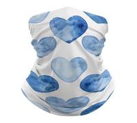Protection du Visage Cœur Bleu dessiné à la Main Anti-Solaire Bande de Cheveux étanche à la poussière Echarpe Gaiter pour Cyclisme Ski 26X30cm