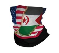 Protection du Visage Drapeau du Sahara Occidental avec Fermeture Éclair, Drapeau Américain Echarpe Tête Pirate Séchage Rapide Bande De Cheveux pour Yoga, Extérieur, Moto