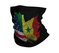 Protection du Visage Drapeau du Sénégal Maple America Flag Tube Bandeaux Unisexe Chapeaux Demi-Visage pour Extérieur, Vélo, Randonnée