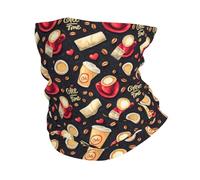 Protection du Visage Impression Love Coffee Écharpe Tube Séchage Rapide Multi-Usage Balaclava pour Extérieur Sports Vélo 25X50Cm